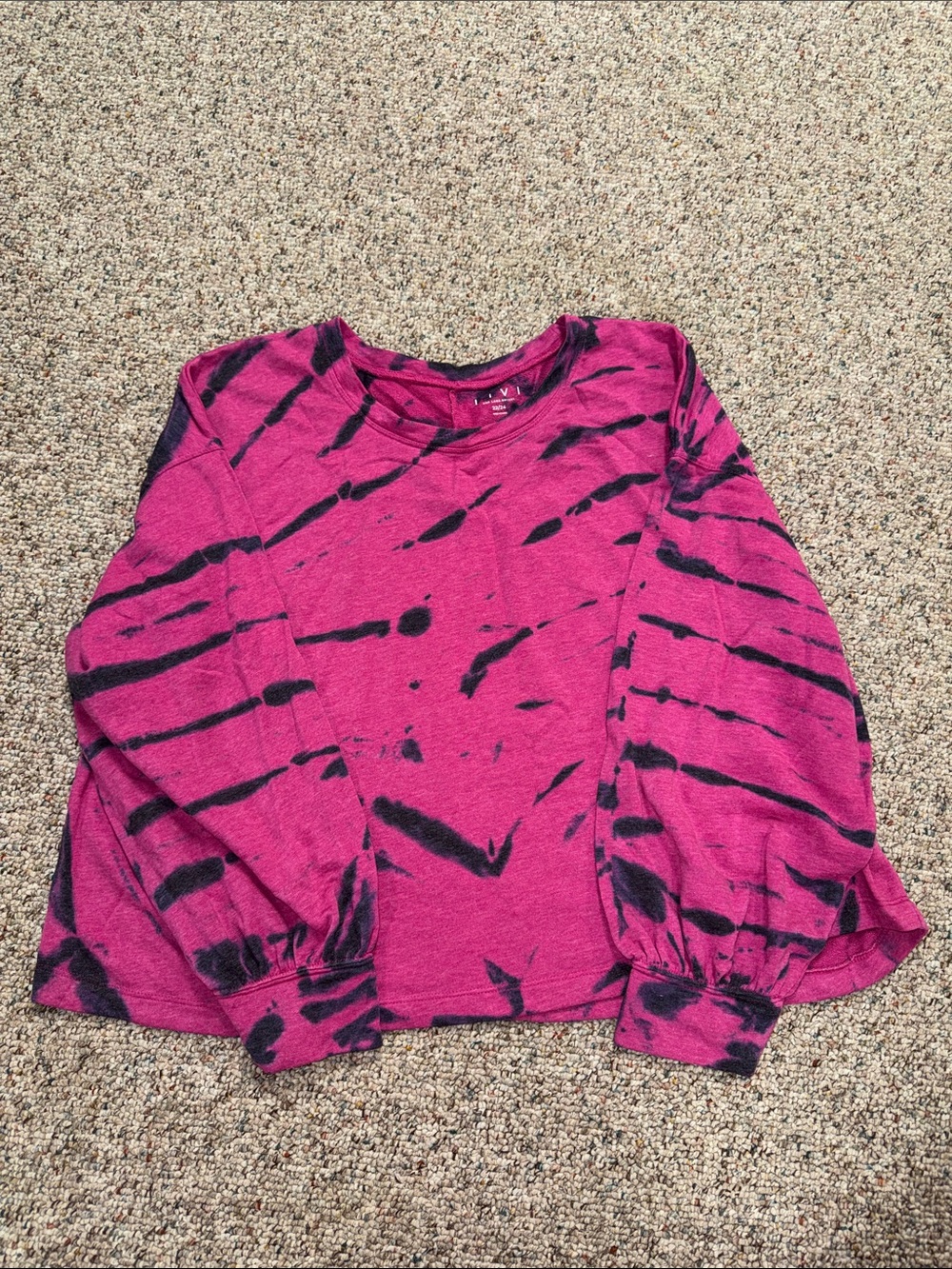Livi Active Magenta and Black Tie-Dye Long Sleeve Top bonus shirt